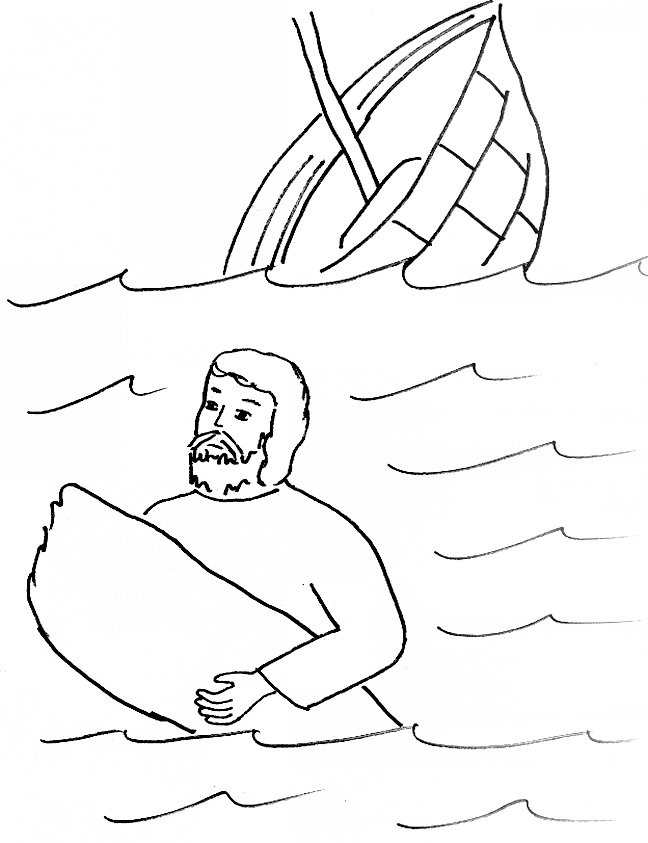 Bible story coloring page for paul is shipwrecked free bible stories for children