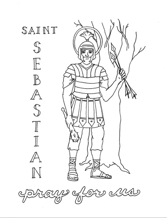 Saint sebastian coloring page download now