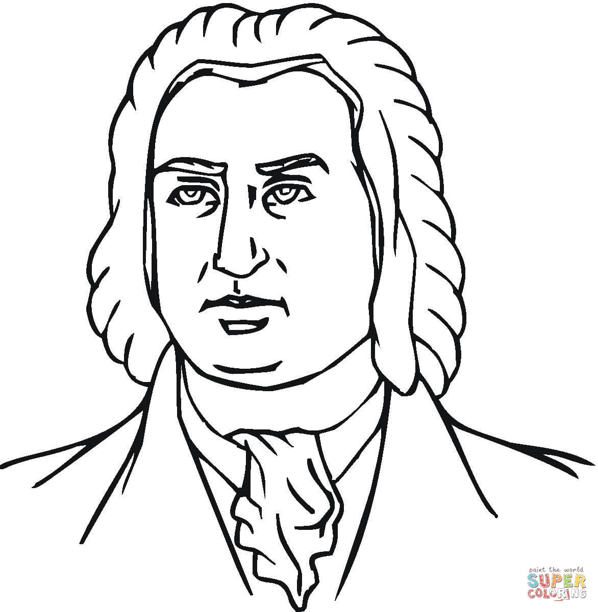 Johann sebastian bach coloring page free printable coloring pages