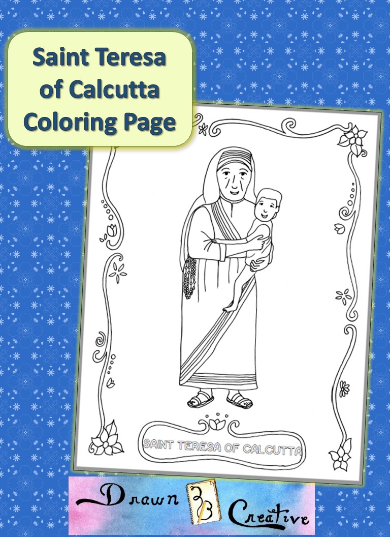 Free saint teresa of calcutta coloring page