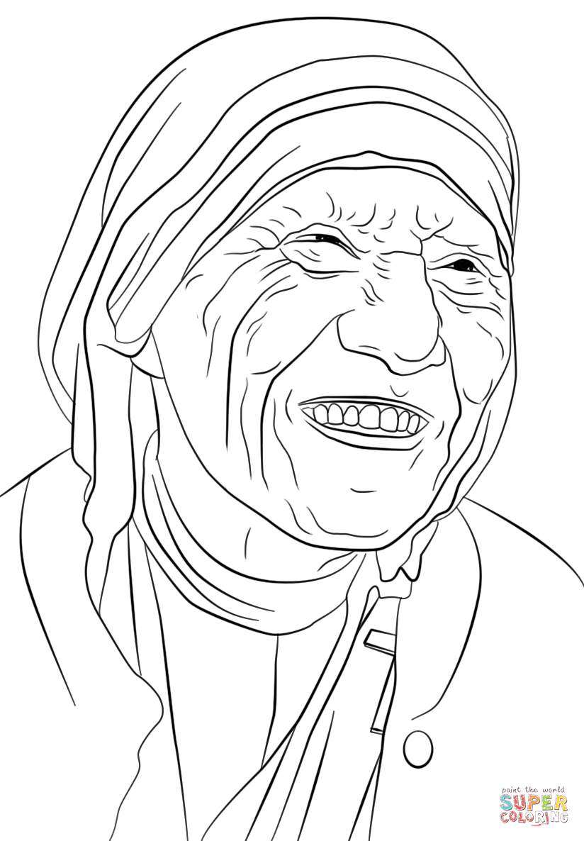 Mother teresa coloring page free printable coloring pages