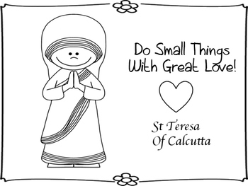 Mother teresast teresa of calcutta mini book and coloring pages