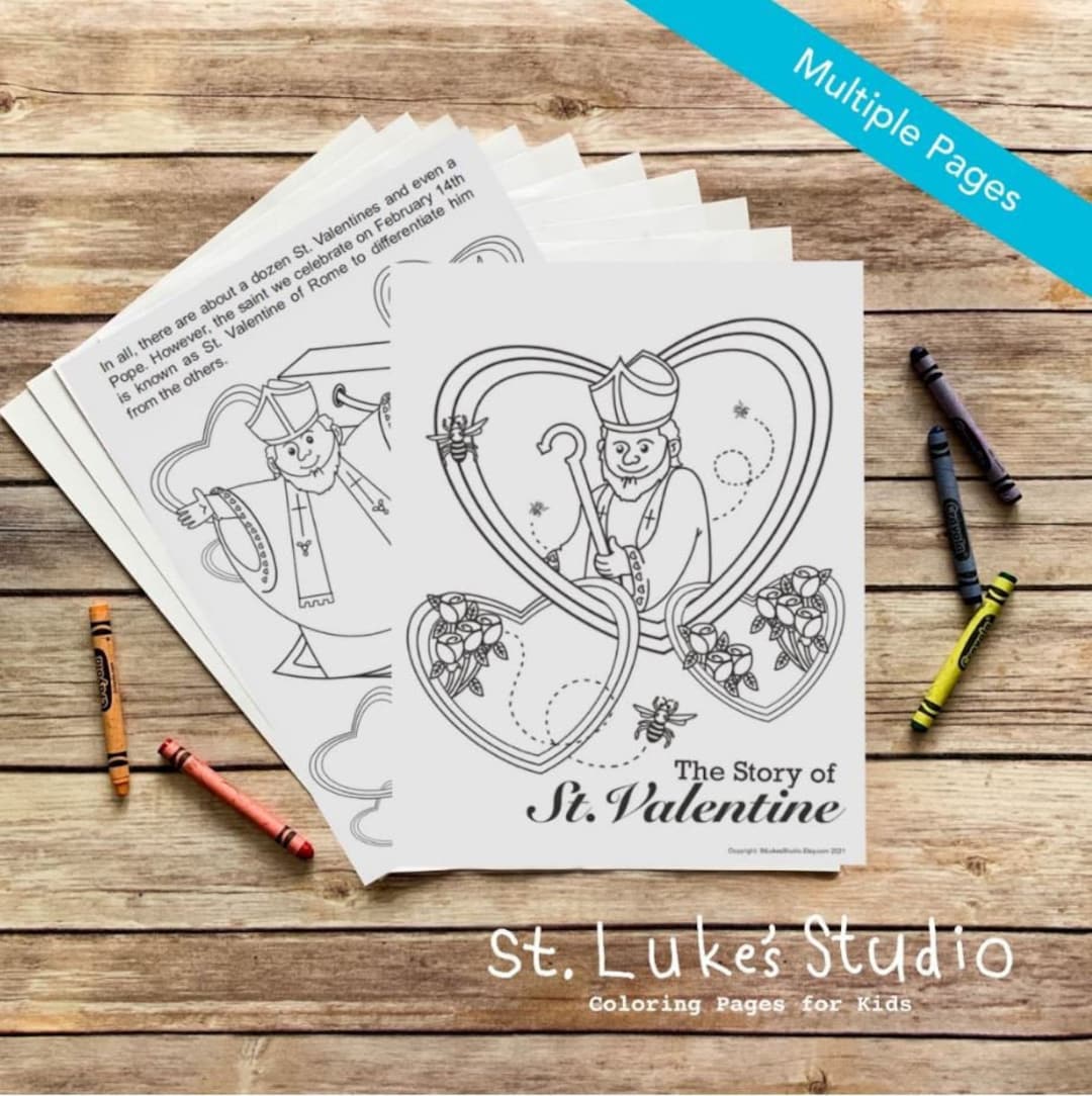 The story of st valentine coloring and learning book for catholic kids digital download print yourself and color active photos