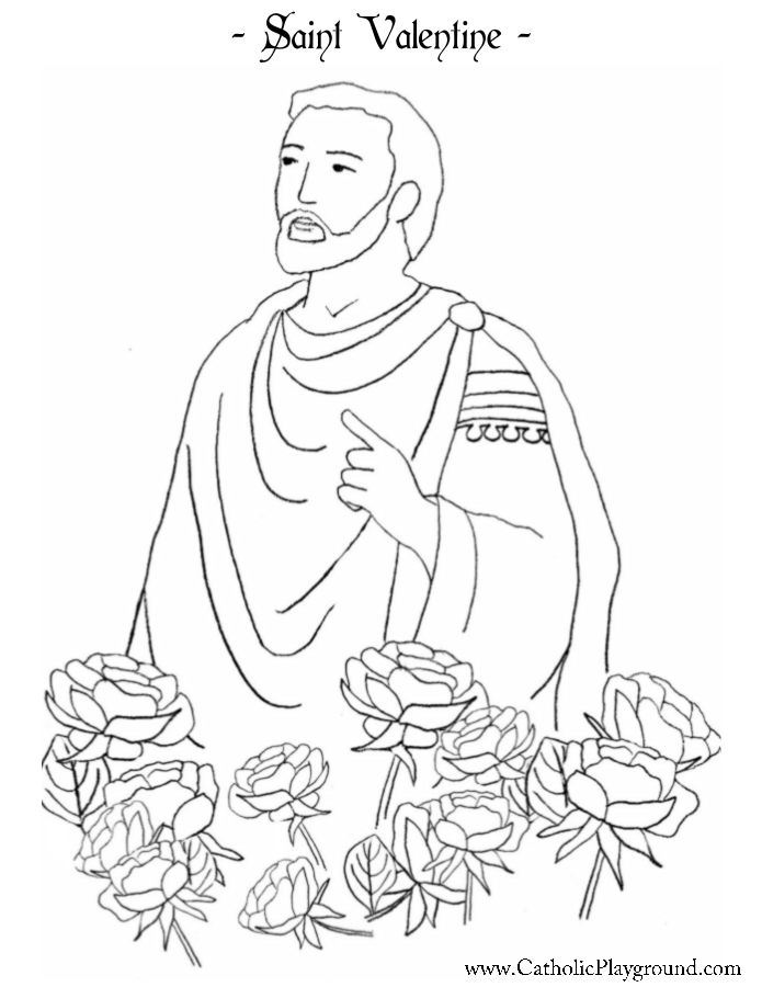 Creative saint valentine coloring page