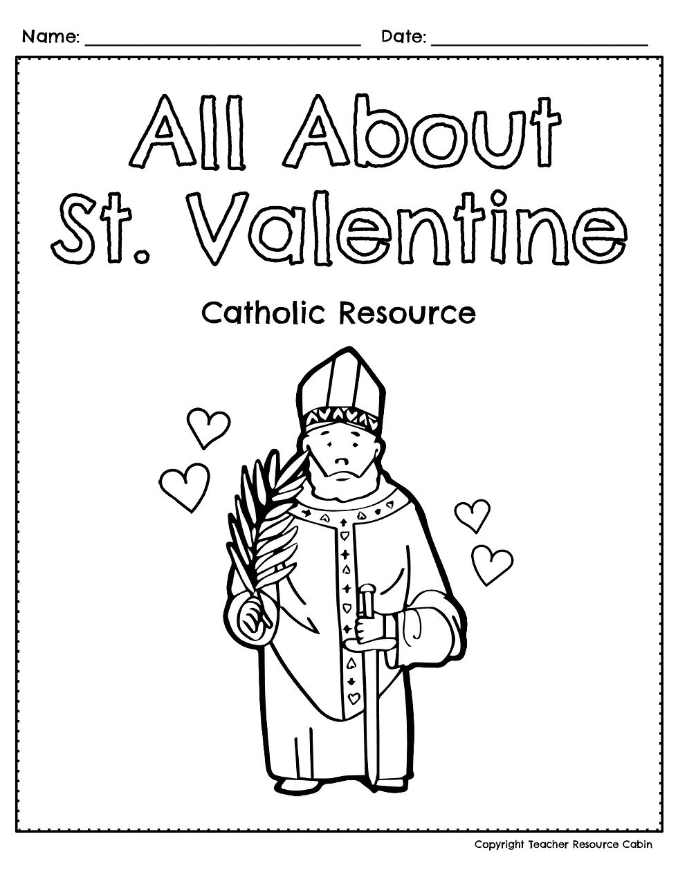 Saint valentines day catholic activities grade