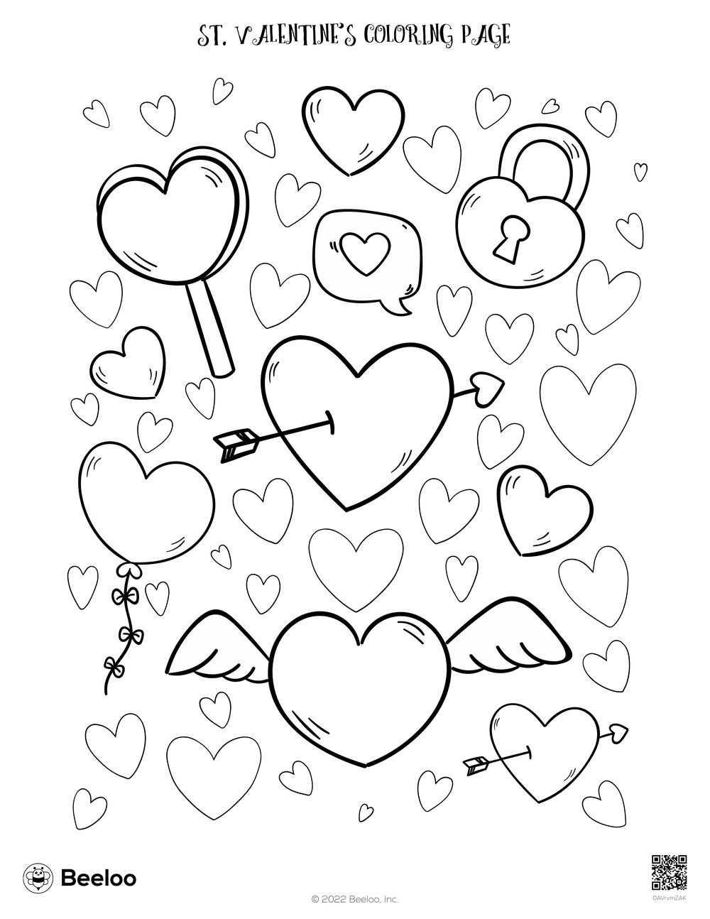 St valentines coloring page â printable crafts and activities for kids