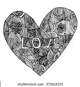 Coloring page heart st valentines day arkivillustrasjon