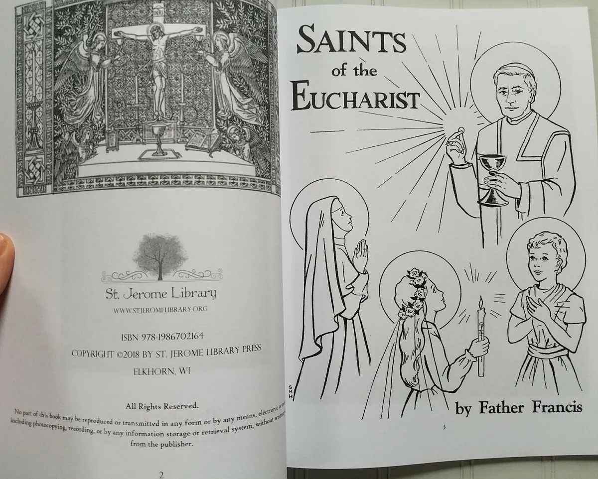 Saints more saints of the eucharist coloring book by father francis catholic