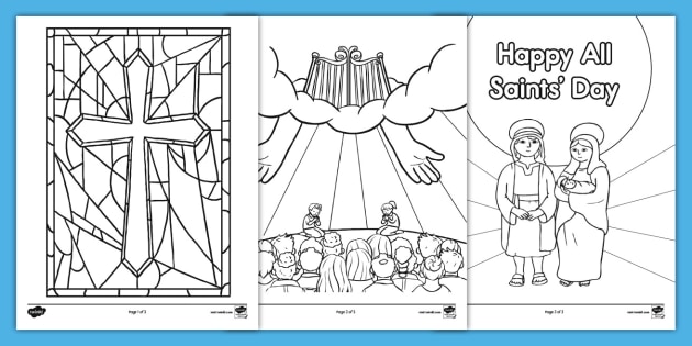 All saints day coloring sheets teacher made