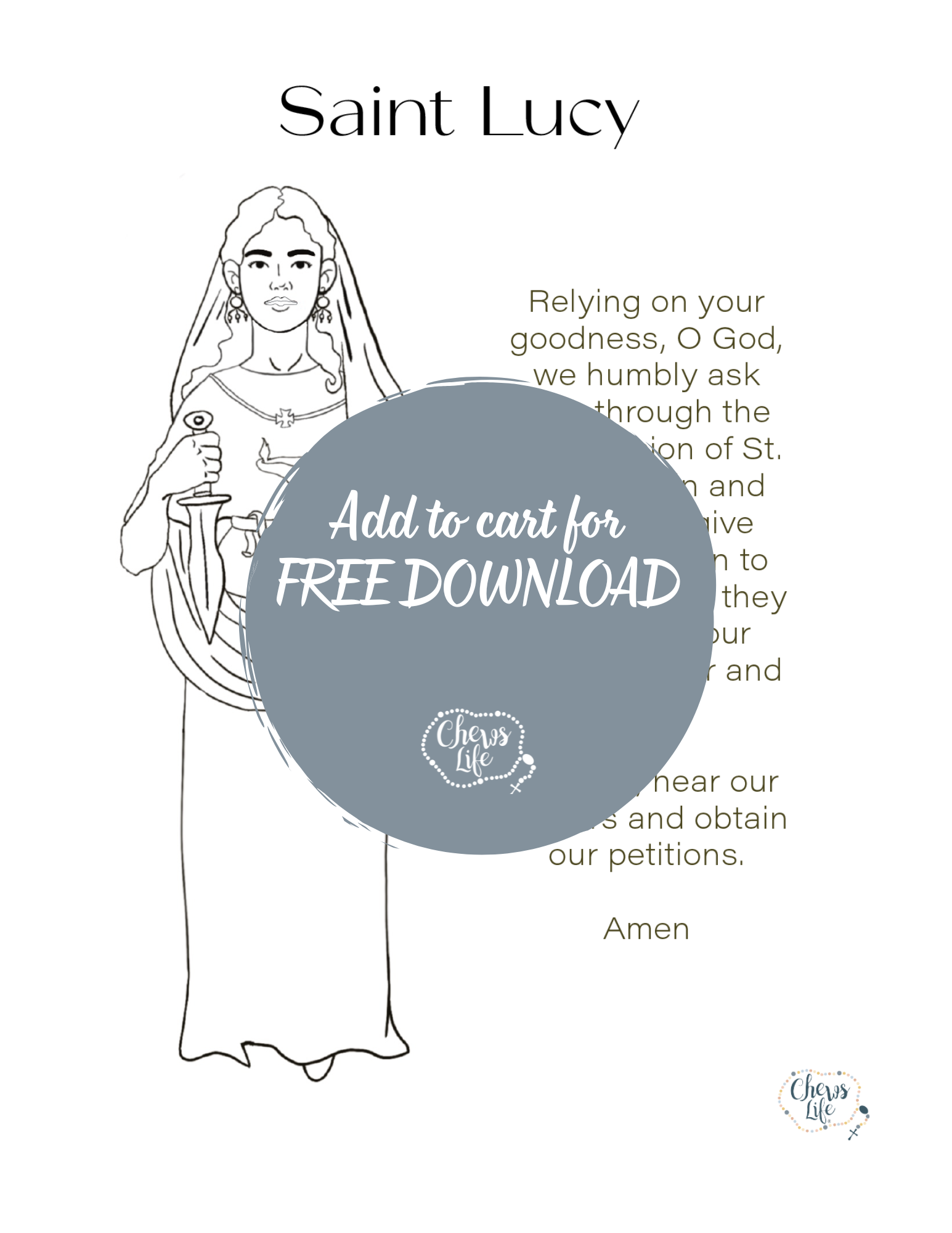 St lucy coloring page