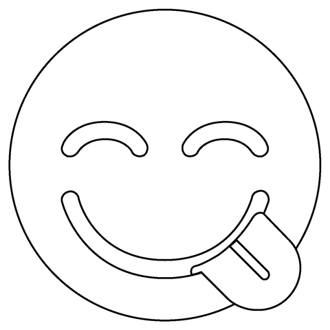 Face savoring food emoji coloring page free printable coloring pages