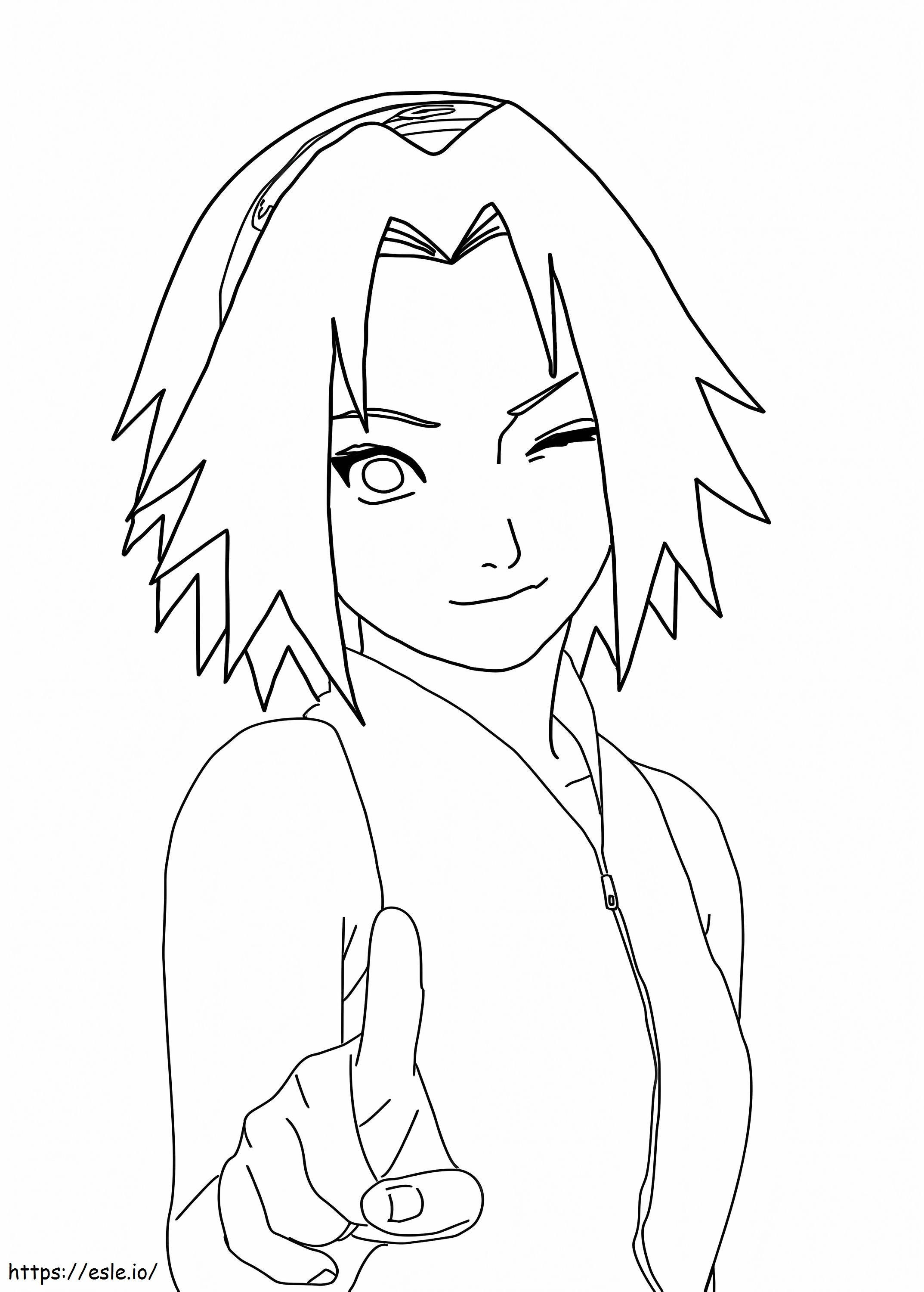 Sakura way coloring page