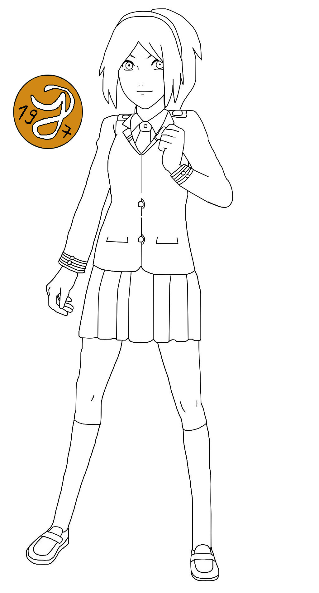 Haruno sakura ua uniform lineartcoloring page by nolocha on