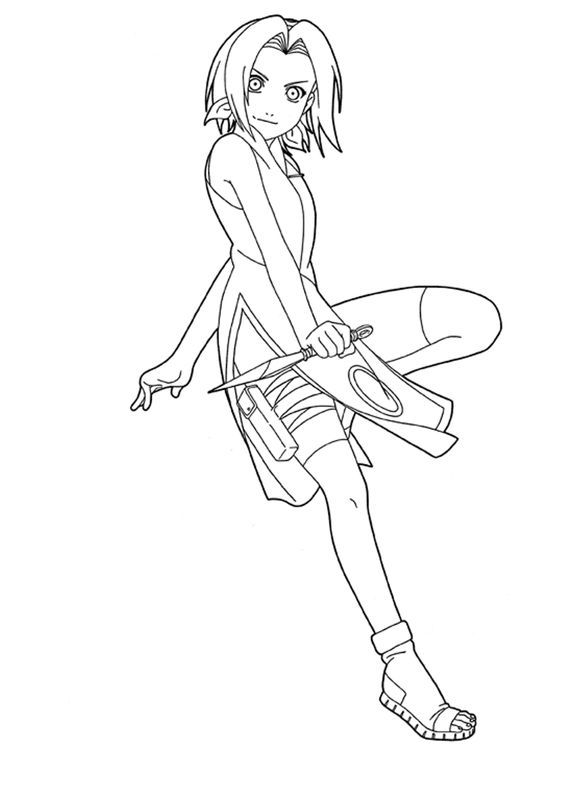 Sakura smiling coloring page