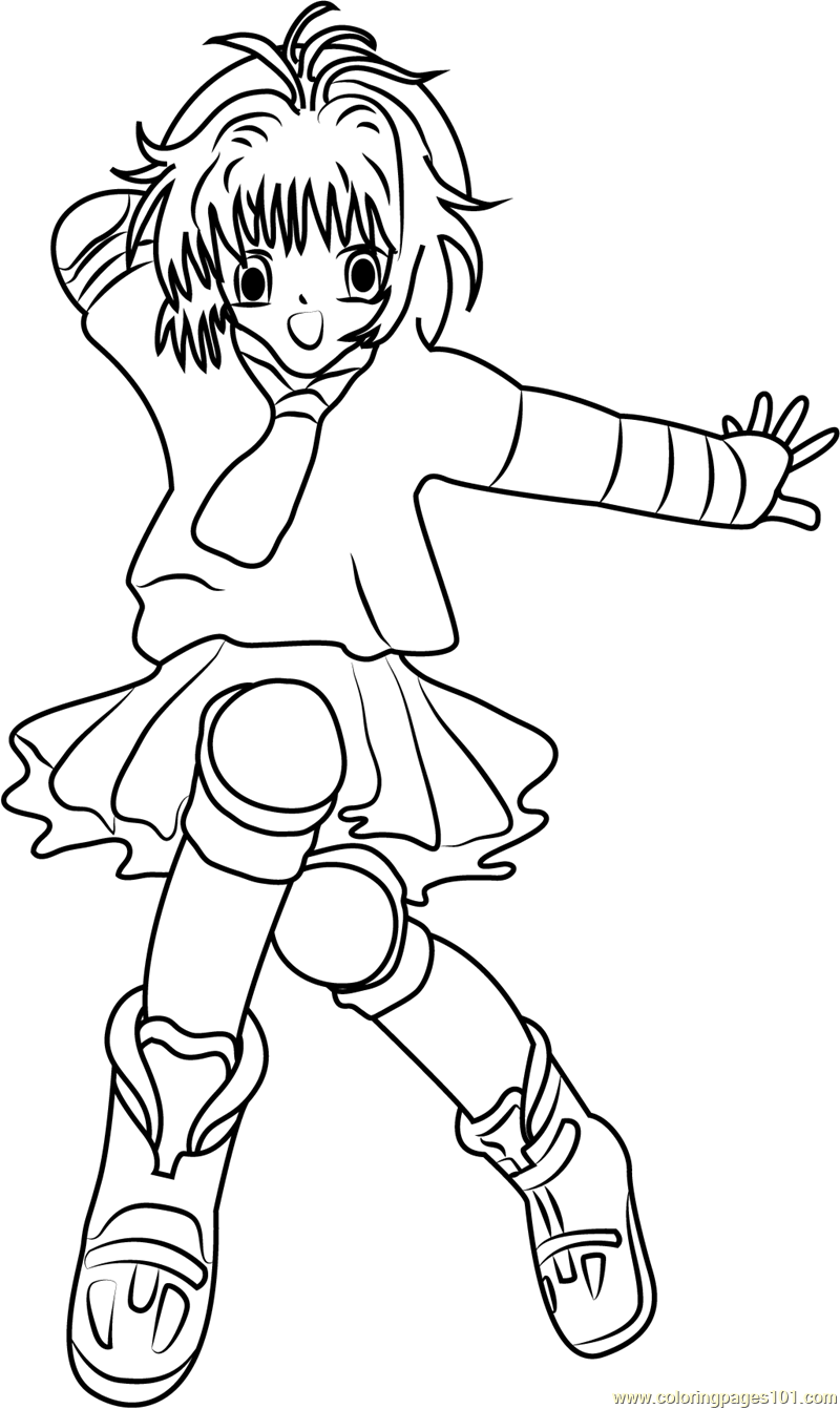 Dancing cardcaptor sakura coloring page for kids