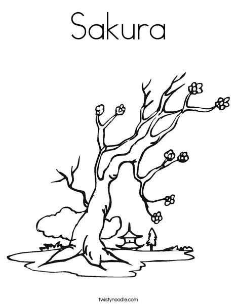 Sakura coloring page