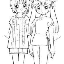 Sakura and mailing li coloring pages