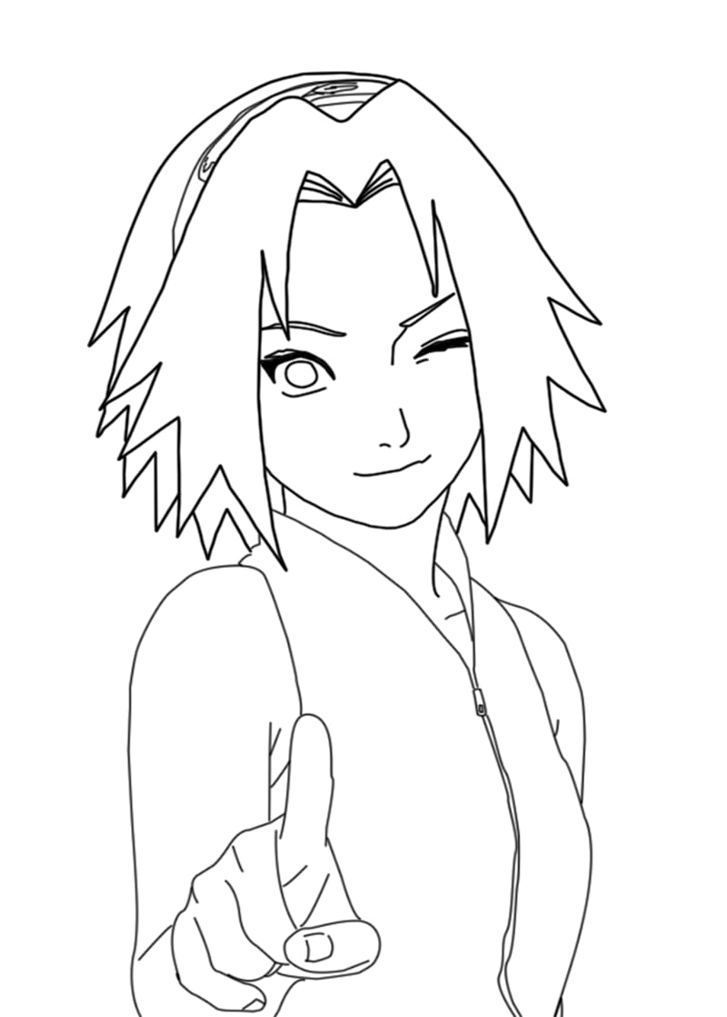 Sakura haruno from naruto coloring page