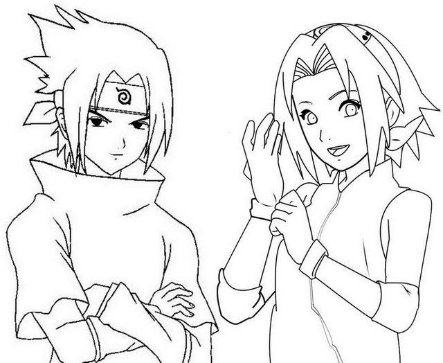 Naruto and sakura haruno coloring page coloring pages anime mermaid abstract coloring pages