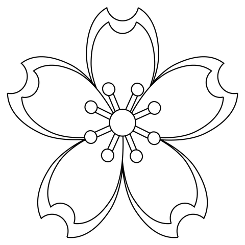 Cherry blossom coloring page free printable coloring pages