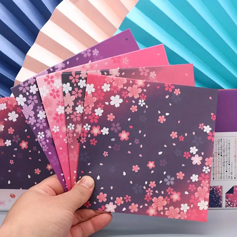 Sakura pattern origami x paper kit pages vivid color