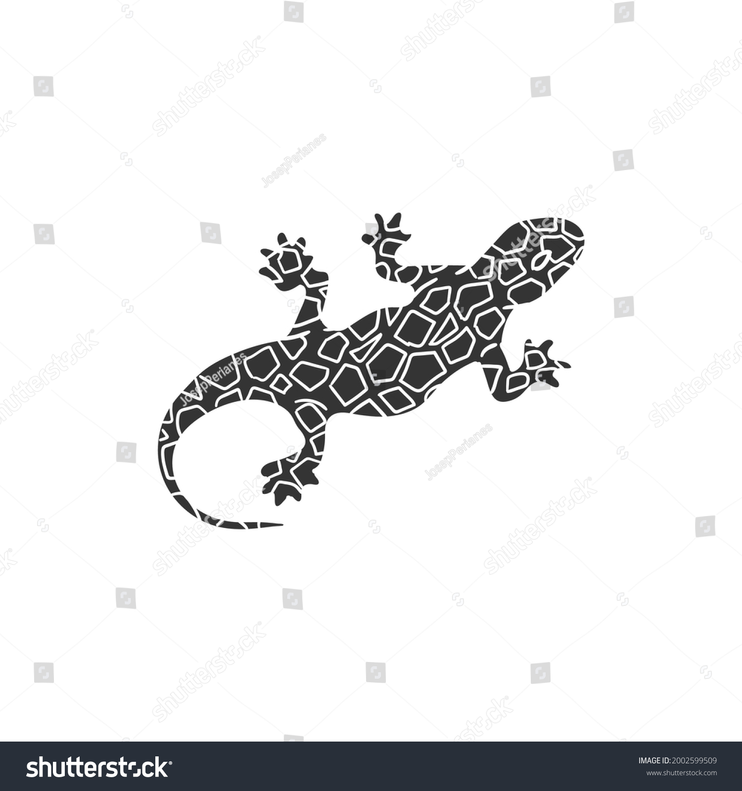 Salamander icon silhouette illustration lizard animal stock vector royalty free