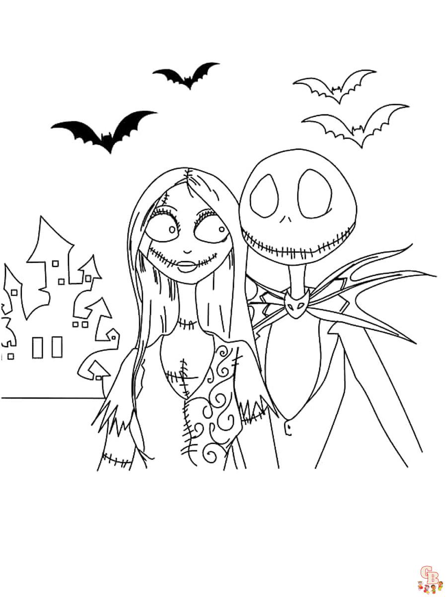 Free printable nightmare before christmas coloring pages