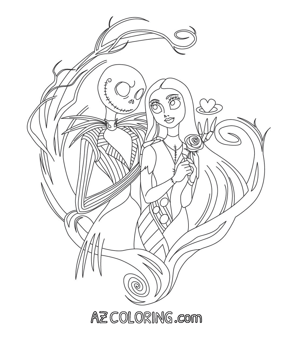 Nightmare before christmas coloring page the nightmare before christmas buku mewarnai buku mewarna