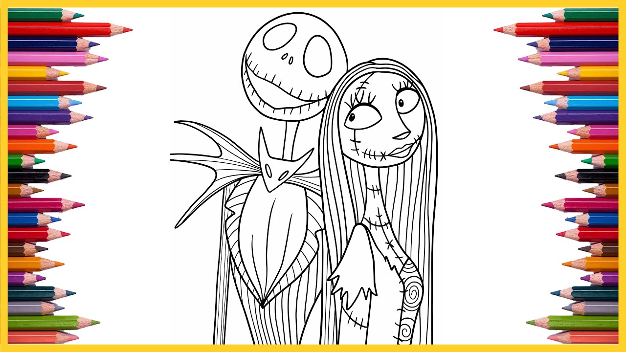 Jack skellington and sally the nightare before christas coloring pages ohuhu art arkers