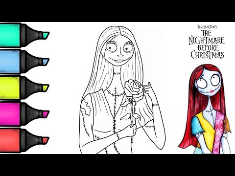 The nightmare before christmas sally coloring coloring videos for kids coloring sally markers