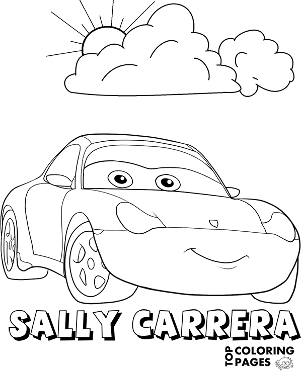 Printable coloring page sally carrera from cars