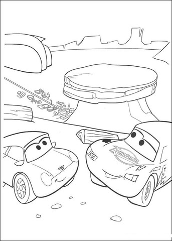 Mcqueen and his girlfriend sally coloring page free printable coloring pages