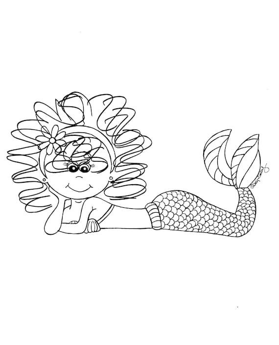 Silly sally mermaid coloring page