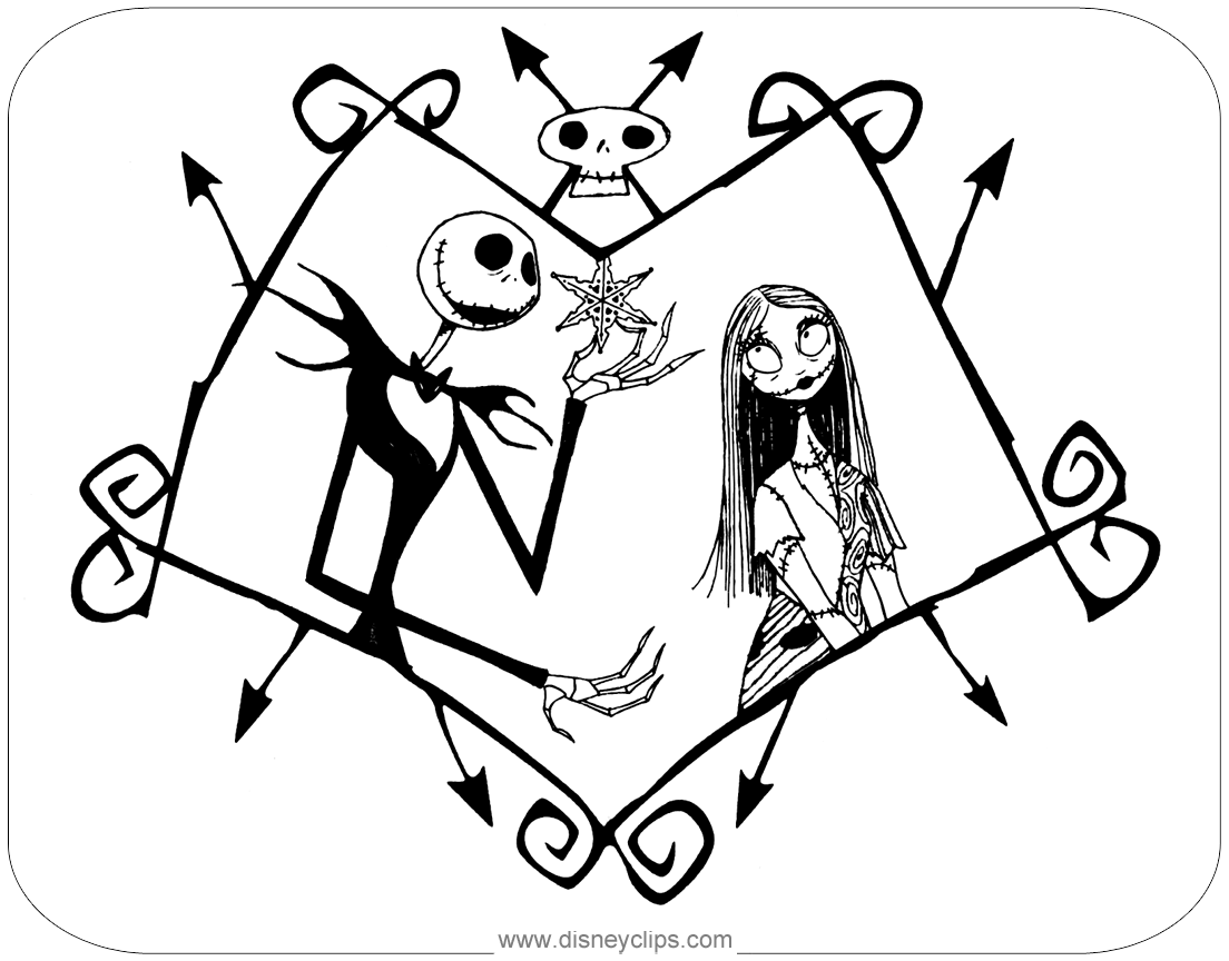 The nightmare before christmas coloring pages