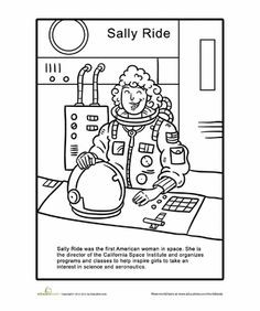 Sally ride coloring page