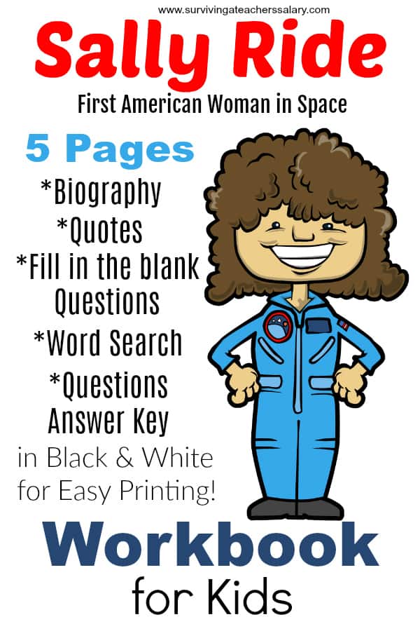 All about sally ride worksheets activities for kids