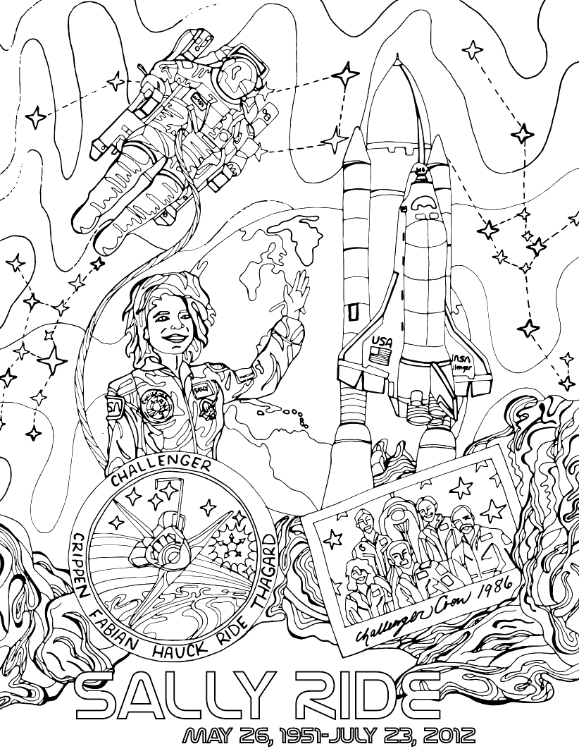 Sally ride coloring page