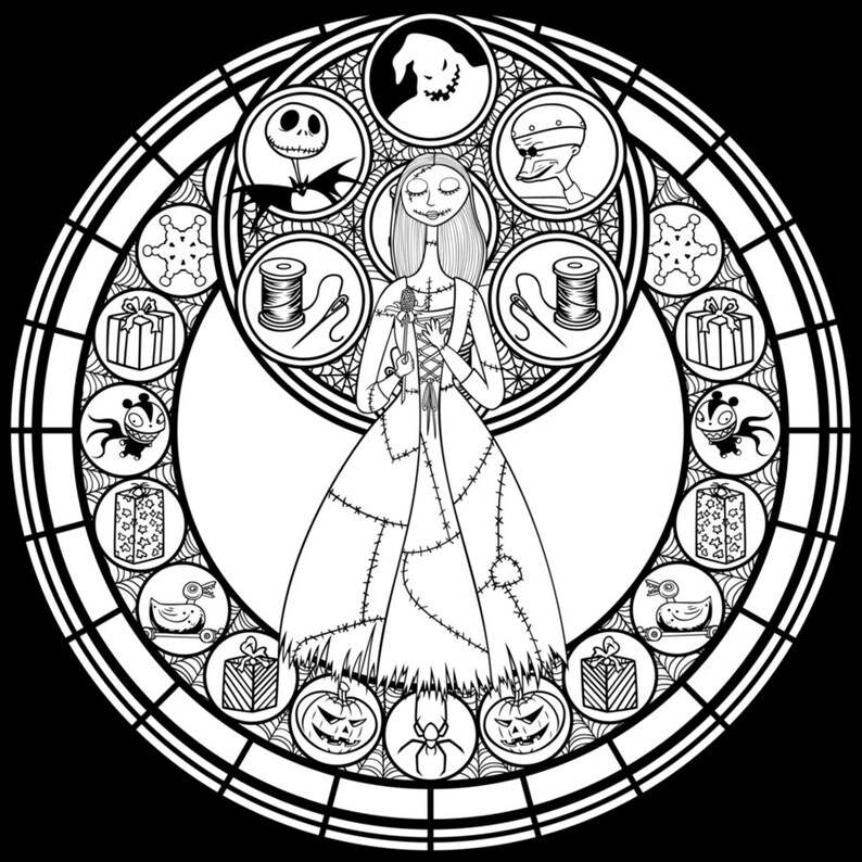 Sally nightmare before christmas stained glass svg creativity and fun digital download