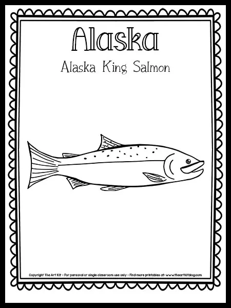 Alaska king salmon coloring page free printable â the art kit