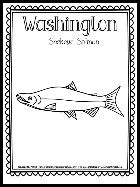 Washington sockeye salmon coloring page free printable â the art kit