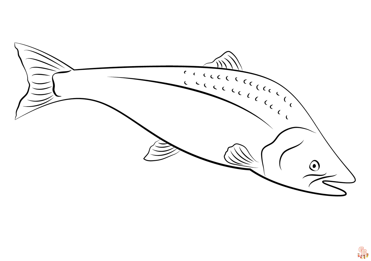 Printable salmon coloring pages free for kids and adults