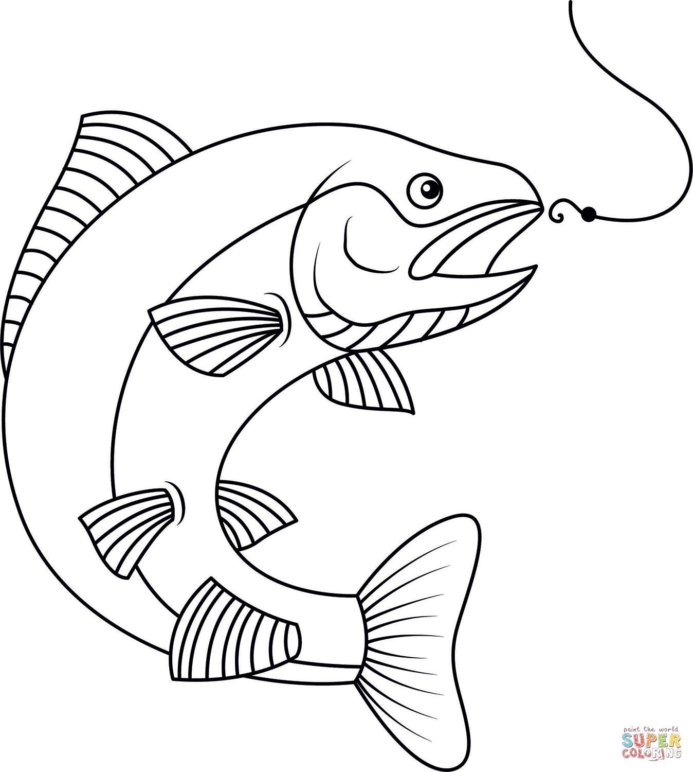 Salmon coloring page free printable coloring pages