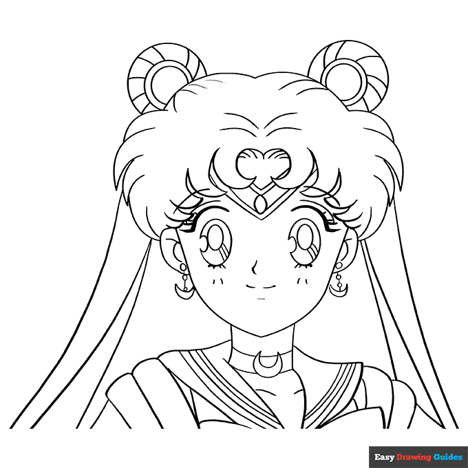 Sailor moon coloring page easy drawing guides