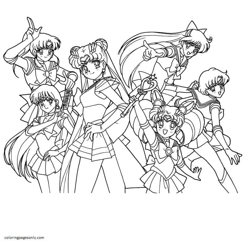 Sailor moon coloring pages printable for free download