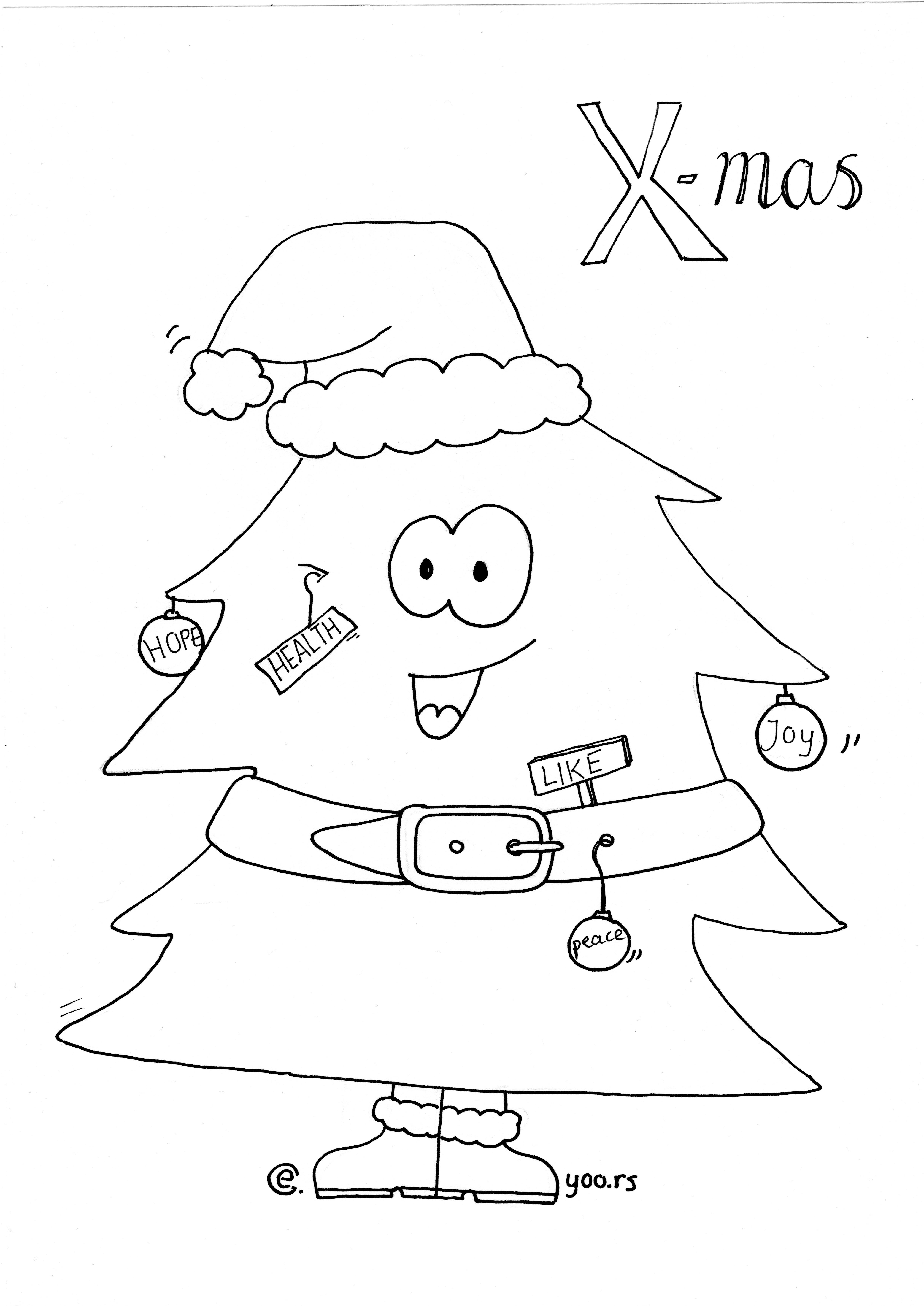 Dibujo para colorear ãrbol de navidad