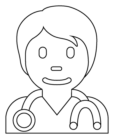 Health worker emoji coloring page free printable coloring pages