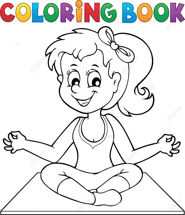 Dibujo de libro para colorear yoga niãa salud eps vector png dibujos dibujo de libro dibujo de ala dibujo de niãa png y vector para dcargar gratis