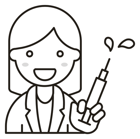 Woman health worker coloring page free printable coloring pages