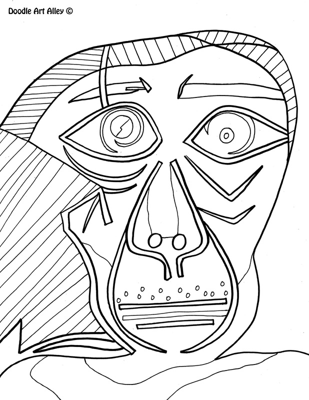 Famous art work coloring pages