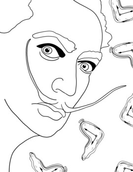 Salvador dali coloring page by mary gendy tpt